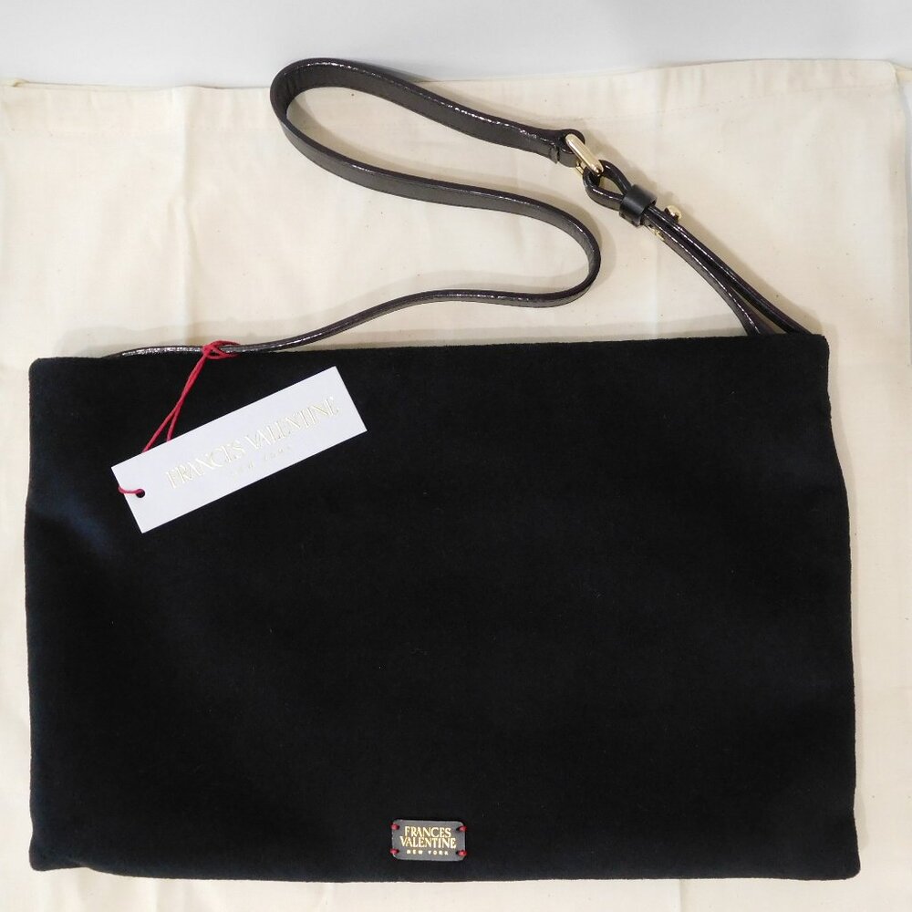 FRANCES VALENTINE ~ BLACK VELOUR POOCH BAG ~ velvet